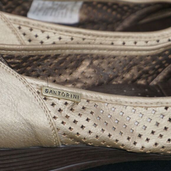 Santorini Gold Ballet Style Wedges, Size 38 - Picture 4 of 10